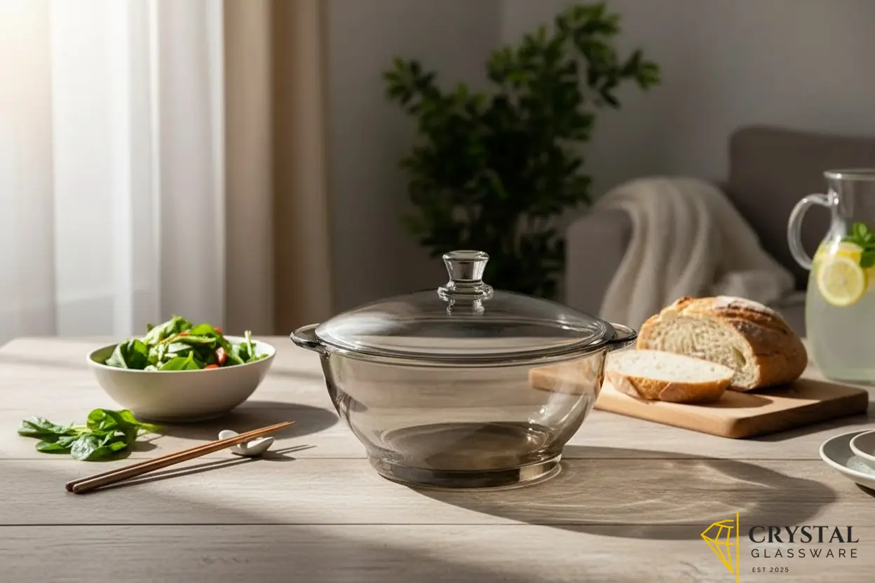 Delisoga Smoke Round Bowl with Lid